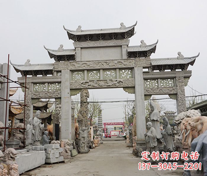广东大理石牌坊石雕的精美