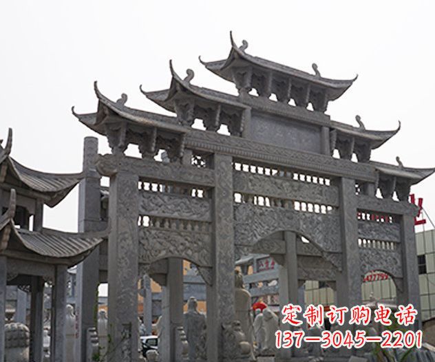 广东村庄大型牌坊石雕