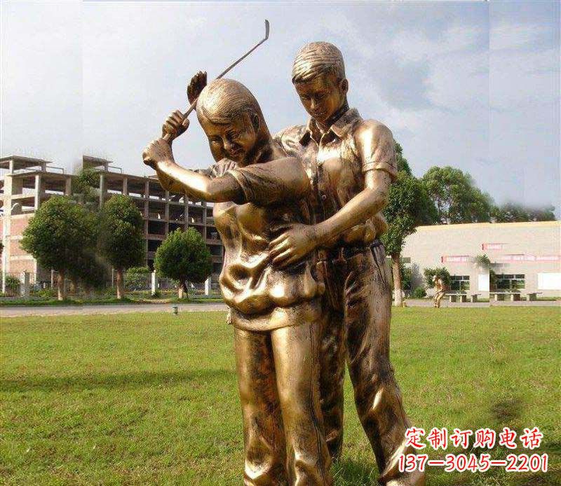广东打保龄球人物铜雕