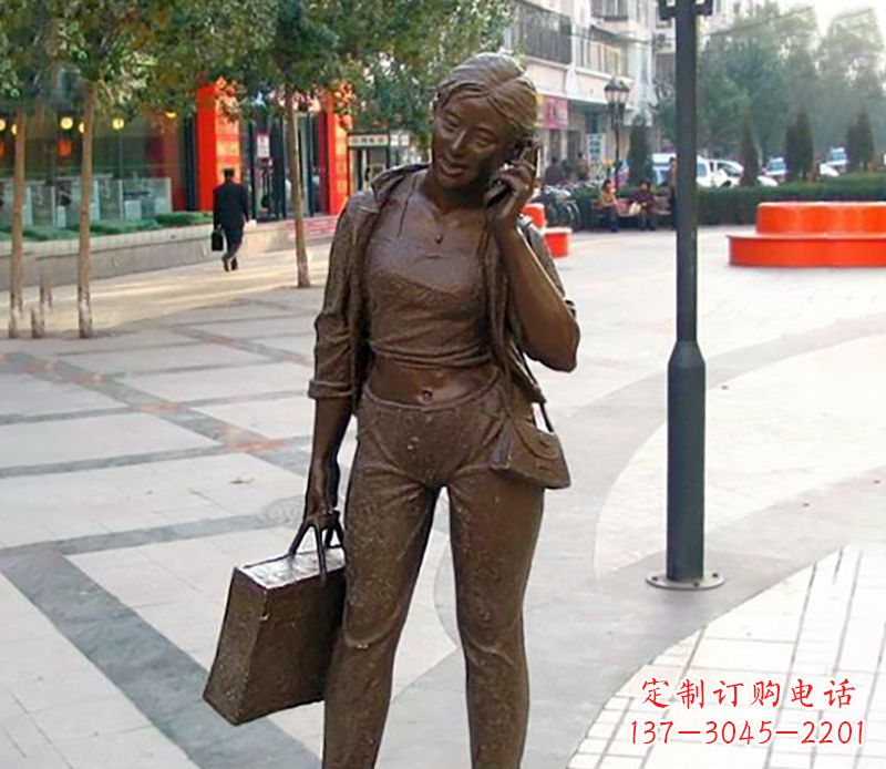 广东打电话女人现代人物雕塑
