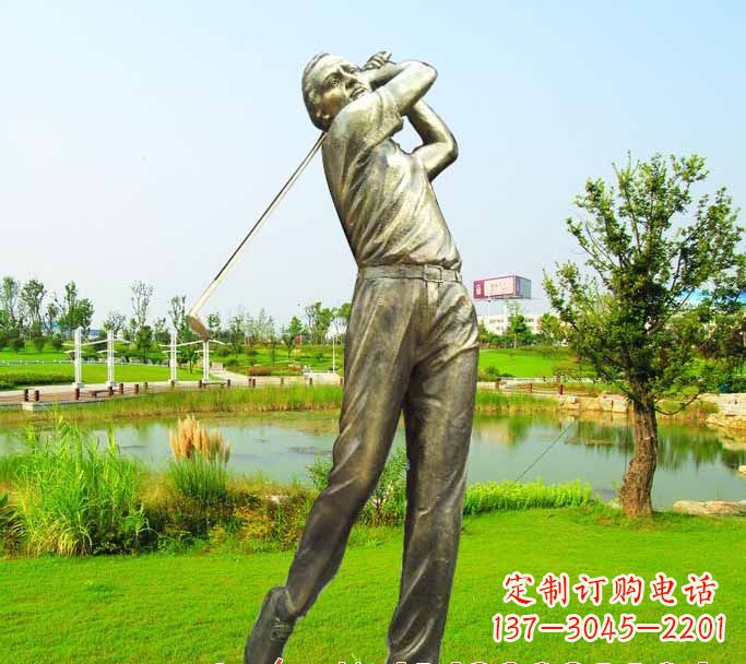广东打高尔夫球人物铜雕222
