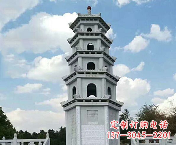 广东大理石宝塔园林景观石雕 (3)