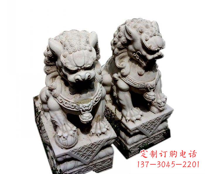 广东大理石仿古石狮子雕塑