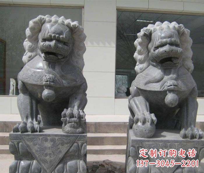 广东大理石雕刻的狮子雕塑