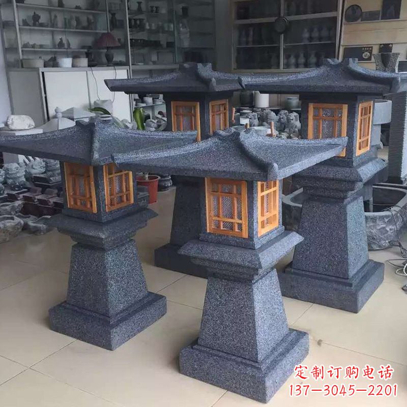 广东大理石仿汉阙石雕灯笼