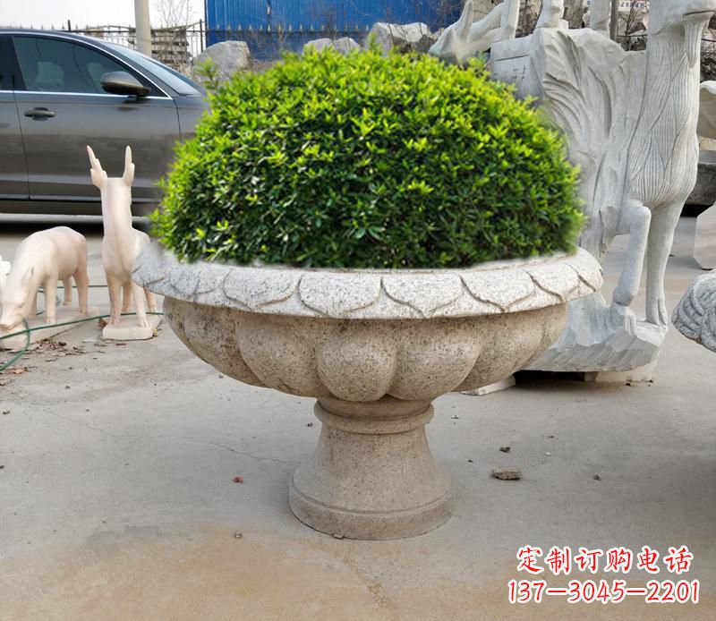 广东大理石花盆雕塑  (2)