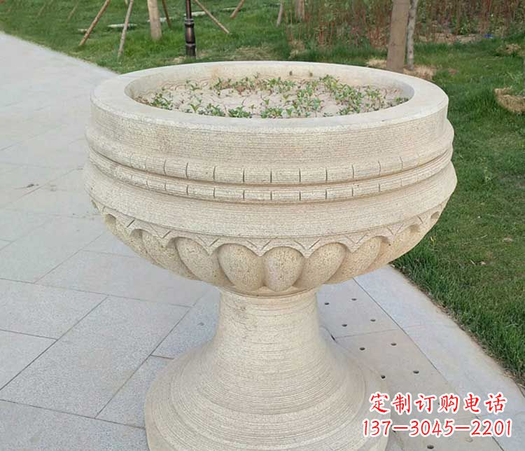 广东大理石花盆公园石雕 (2)