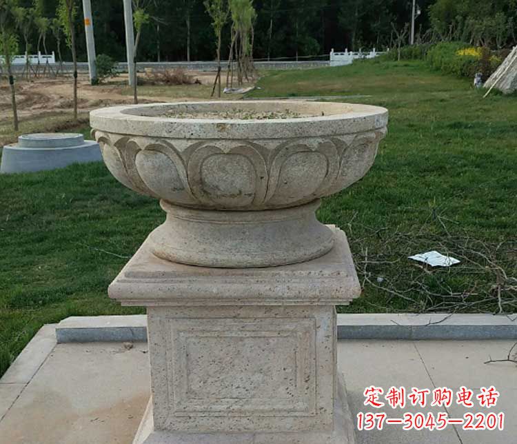 广东大理石花盆公园石雕_1