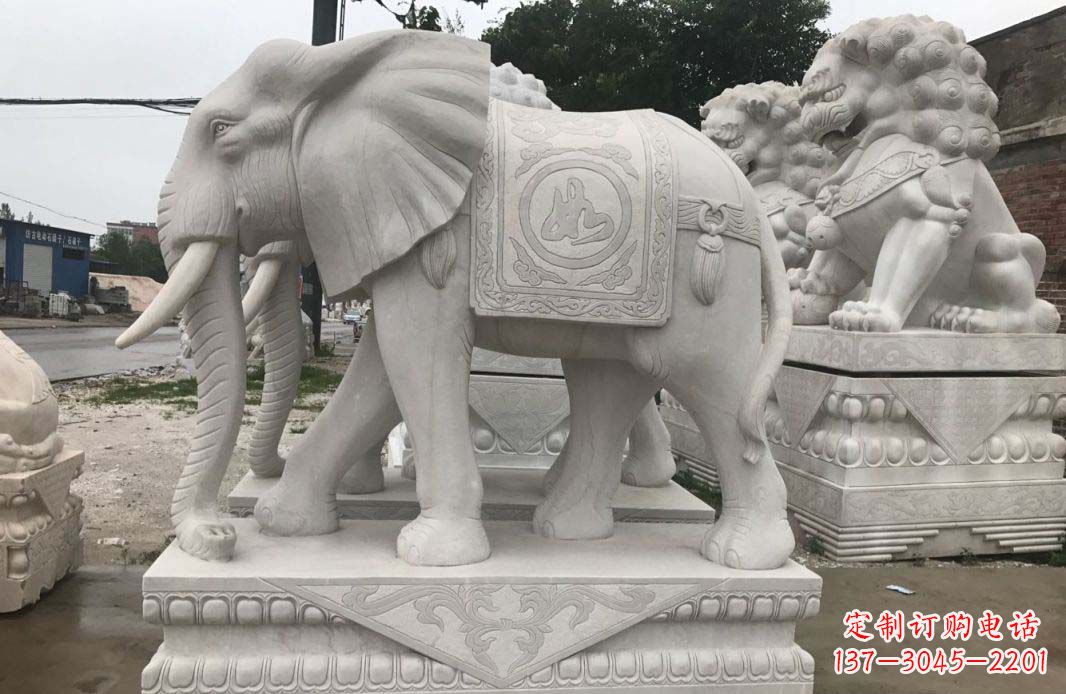 广东大理石大象雕塑