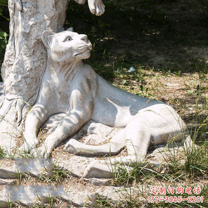 广东风采灵动的大理石金钱豹雕塑