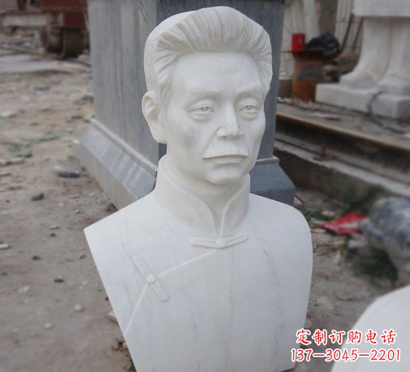 广东大理石近代名人鲁迅头像雕塑