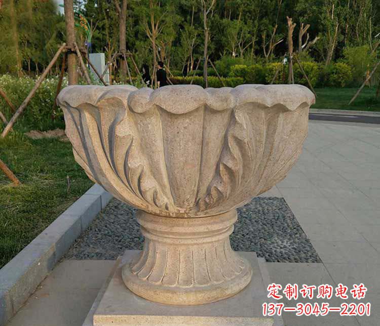 广东大理石欧式花钵小区花盆石雕