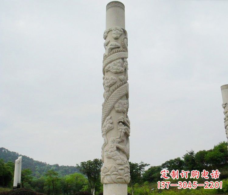 广东大理石盘龙柱广场文化柱石雕