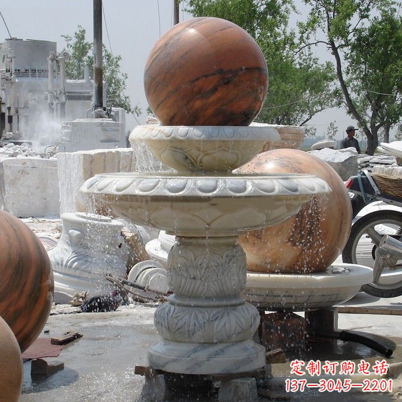 广东大理石石雕风水球精美绝伦的雕塑艺术