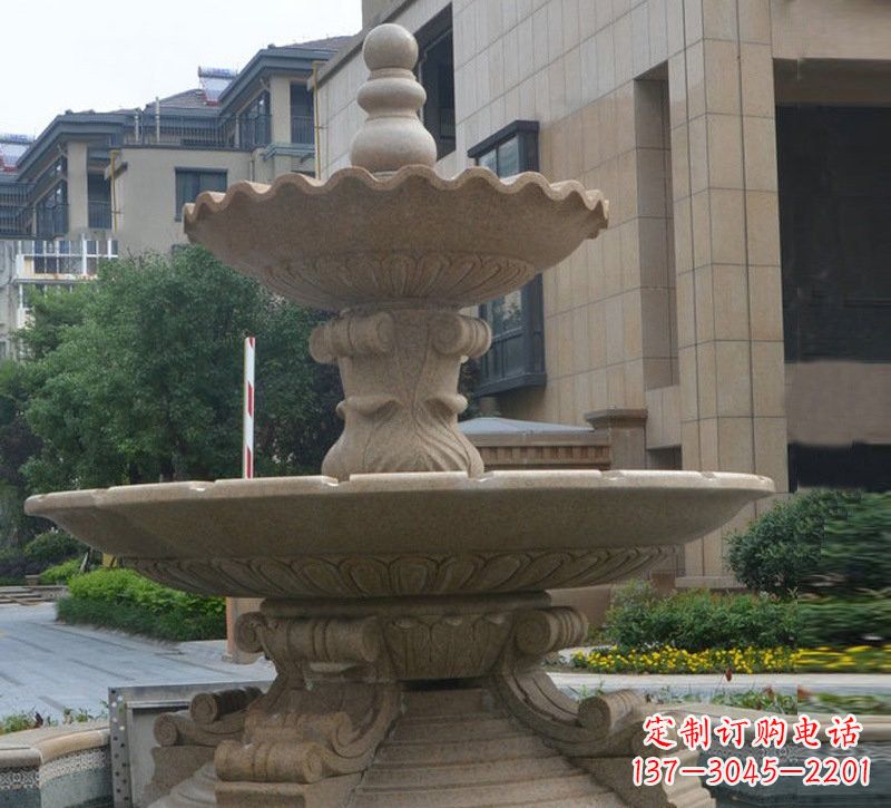 广东大理石双层简约喷泉雕塑