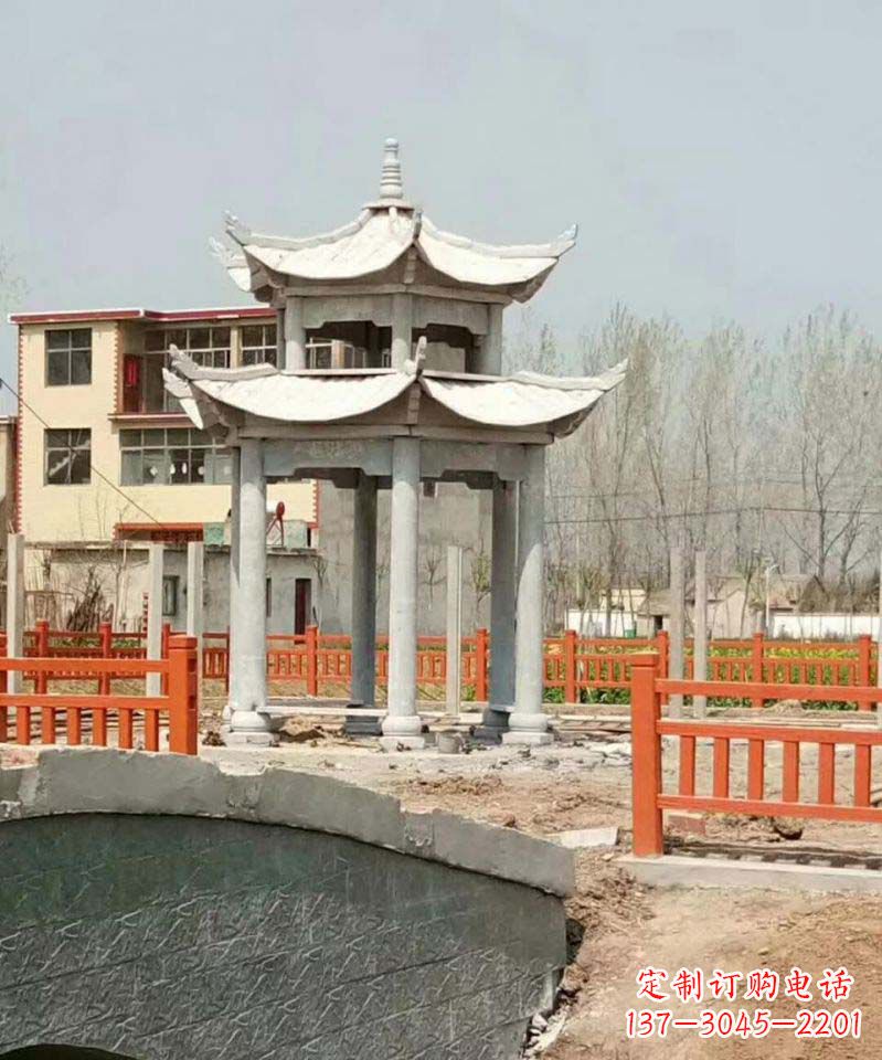 广东大理石双层凉亭雕塑
