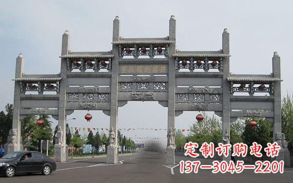 广东大理石五门牌坊雕塑