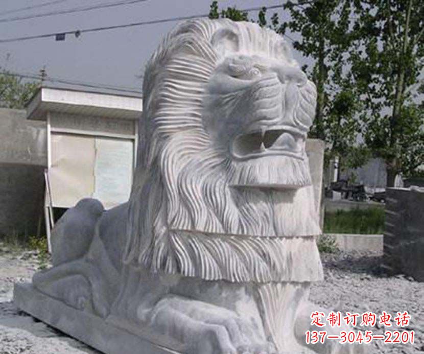 广东大理石西洋狮子石雕塑