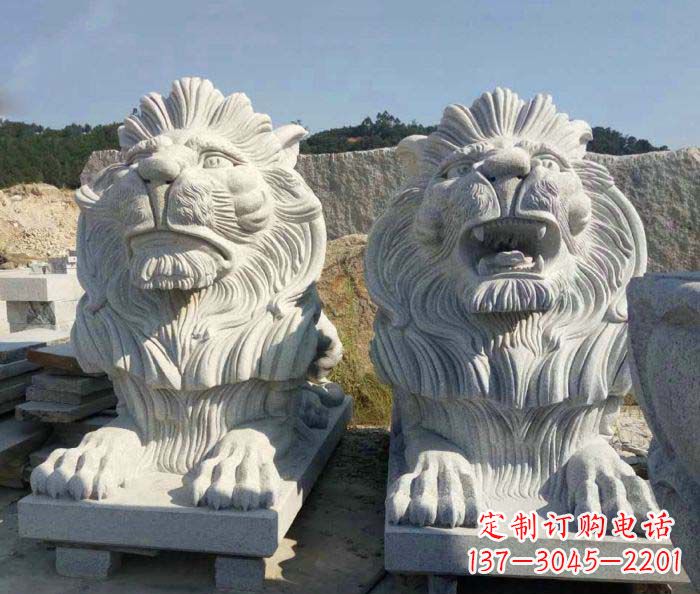 广东大理石西洋欧式石狮子雕塑