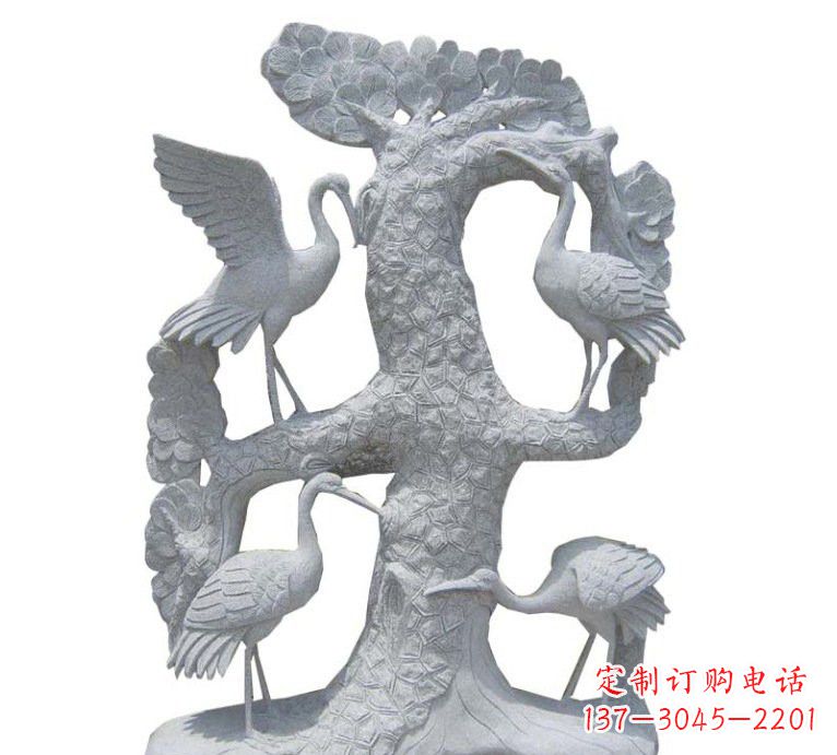 广东精美大理石松树雕塑