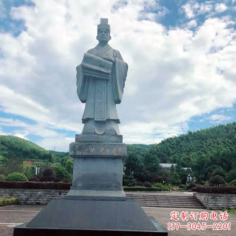 广东大型蔡伦石雕像-景区广场历史文化名人雕塑