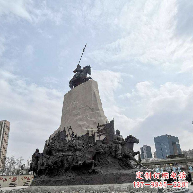 广东大型霍去病景观雕塑-中国历史名人西汉名将石雕像