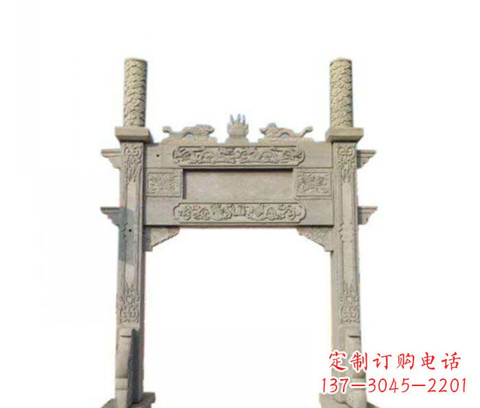 广东单门村口牌坊石雕