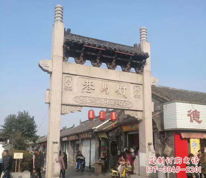 广东单门石牌坊石雕_1