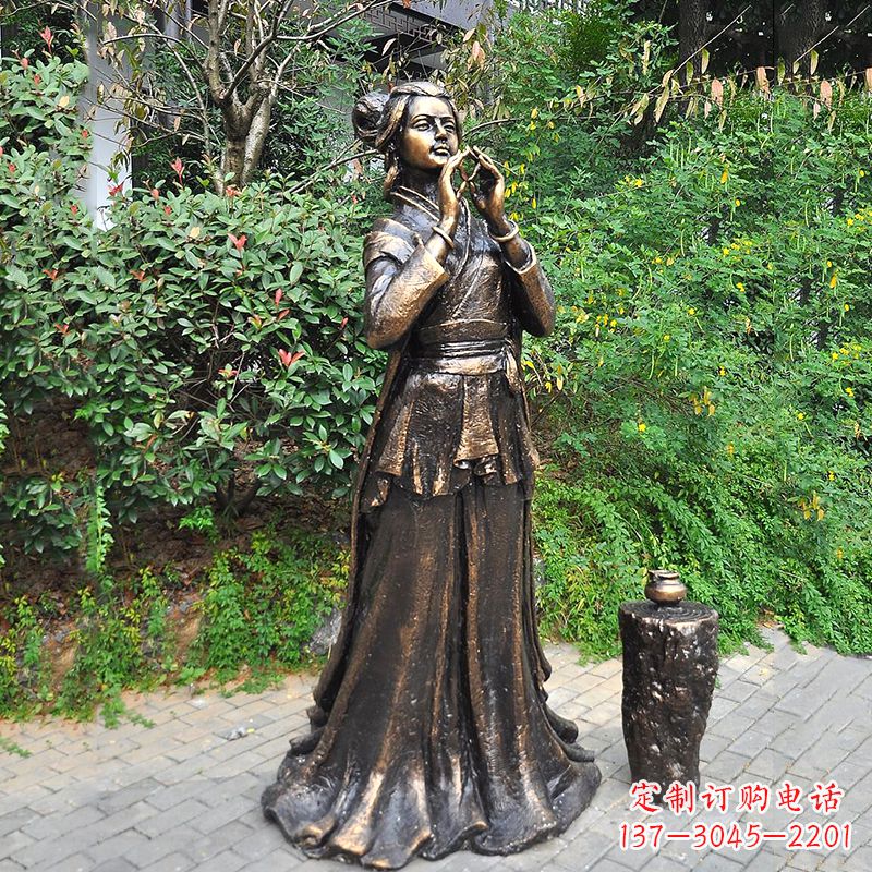 广东貂蝉铜雕塑公园古代美女人物雕塑