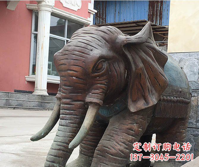 广东动物大象公园铜雕摆件