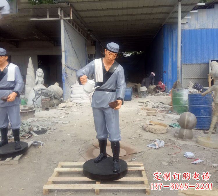 广东铝合金仿真店小二雕塑