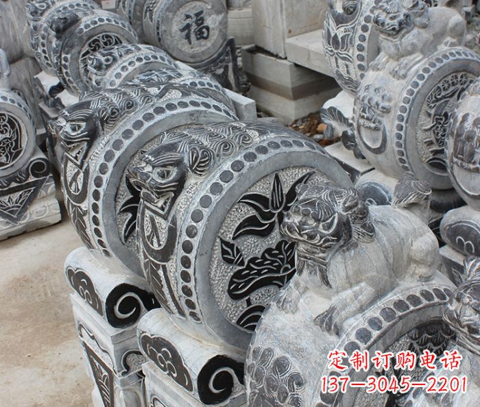 广东仿古抱鼓石招财石门墩 (2)