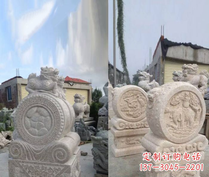 广东仿古抱鼓石镇宅石门墩 (2)