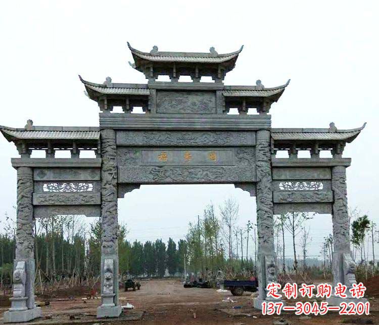 广东精美石雕牌坊雕塑