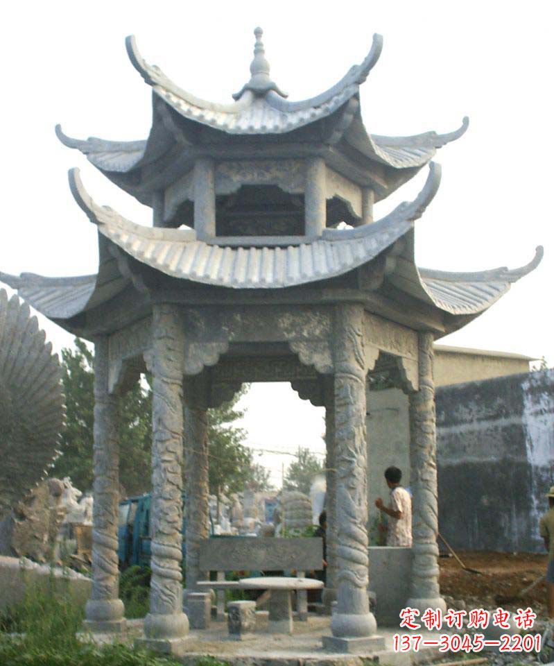 广东仿古石凉亭石雕