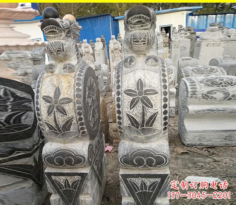 广东仿古石门墩雕塑
