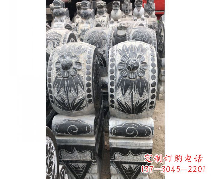 广东仿古石门墩镇宅抱鼓石