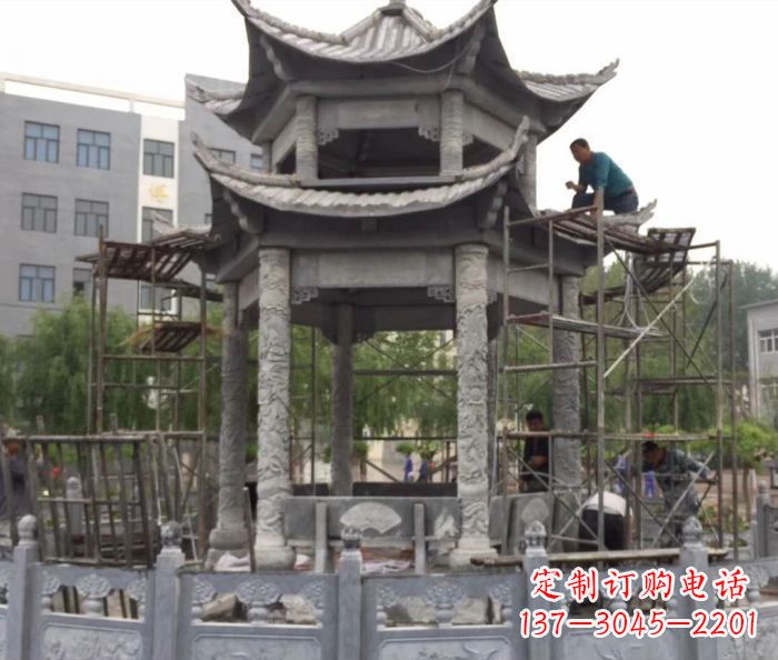 广东仿古双层石雕凉亭