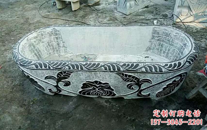 广东风格独特的仿古石头水缸雕塑