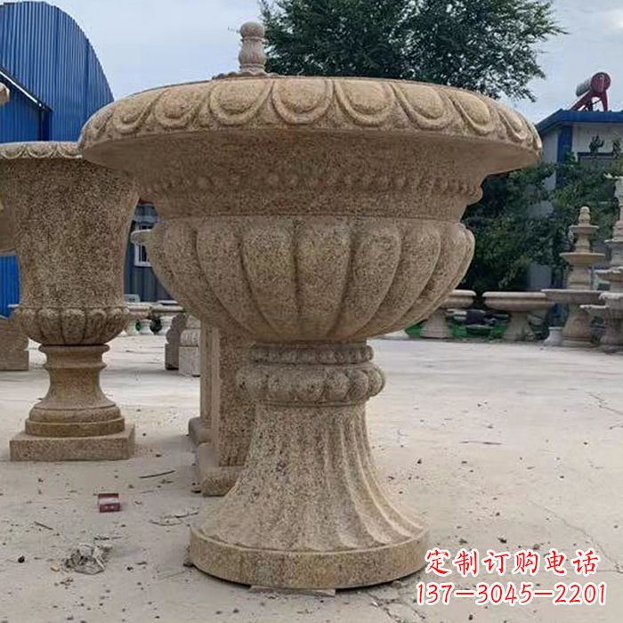 广东高墩欧式石雕花盆
