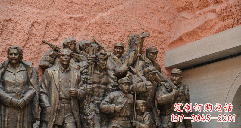 广东公园白求恩与八路军景观铜雕