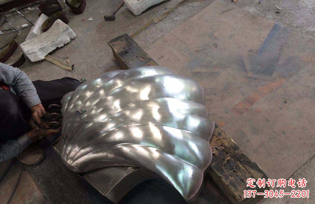 广东公园不锈钢贝壳景观雕塑