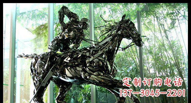 广东高品质不锈钢骑马雕塑