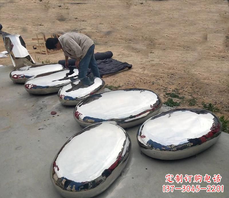 广东公园不锈钢水滴景观摆件雕塑