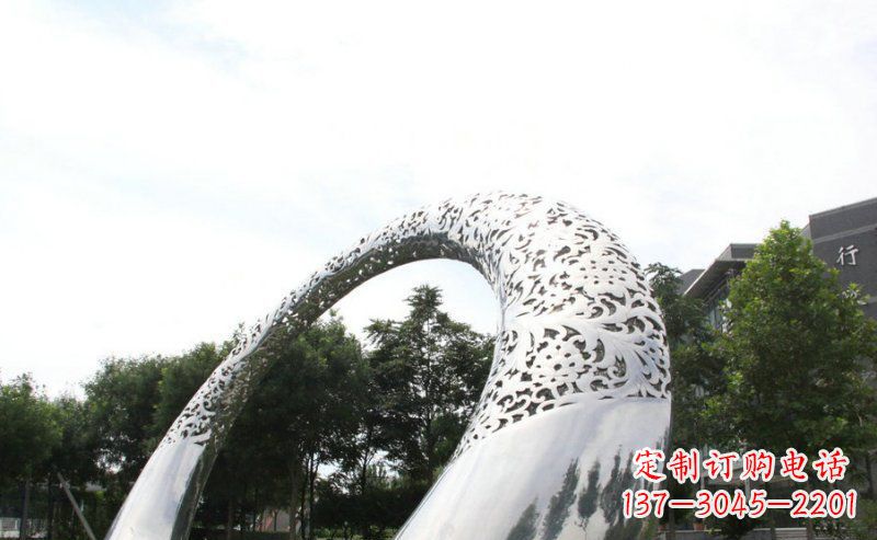 广东优雅定制不锈钢圆形拱门雕塑