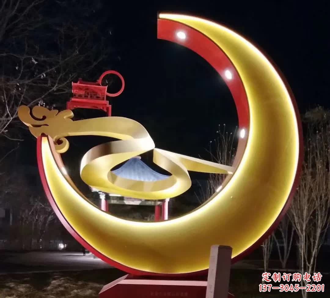 广东精致不锈钢月亮雕塑