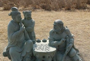 广东八仙下棋铜雕塑