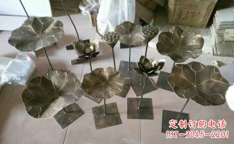 广东精美荷叶锻铜雕塑