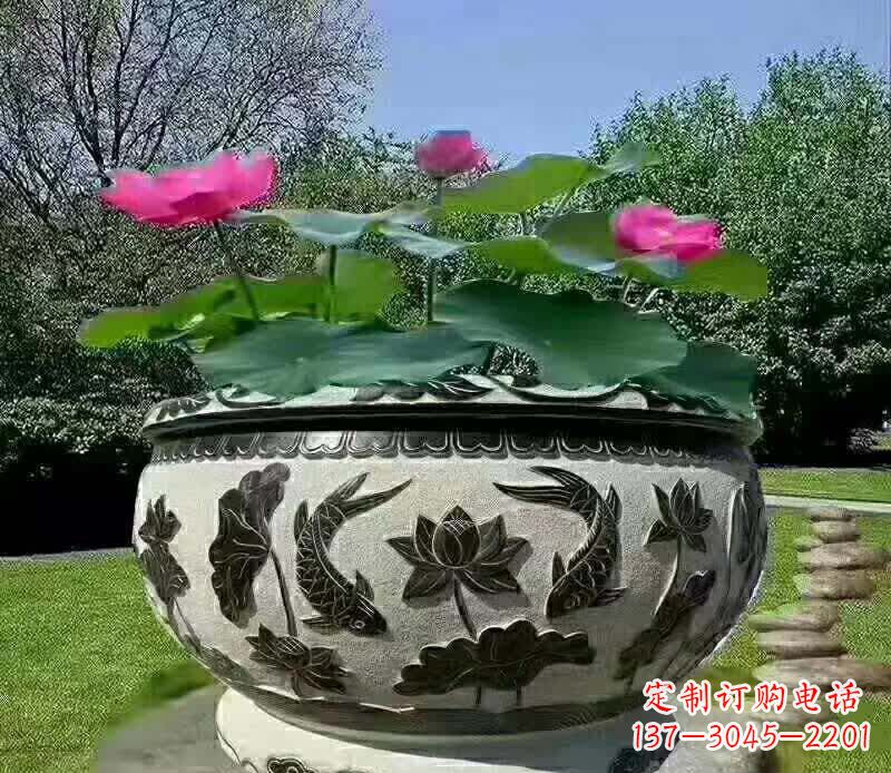 广东唯美鲤鱼水缸雕塑