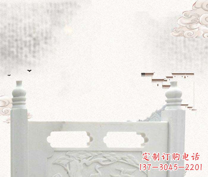 广东公园景观汉白玉石雕栏板